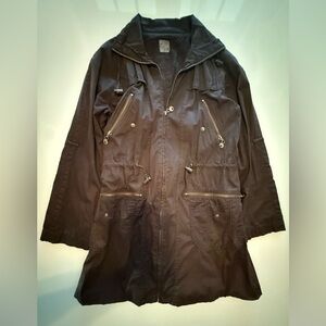 Camaieu España 100% Cotton Utility Military Women's Black Zippered Jacket UK 10